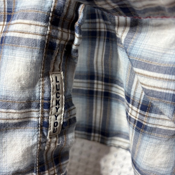 Lucky Brand Classic Western pearl snap Short Sleeve Shirt Size XL - Picture 5 of 5